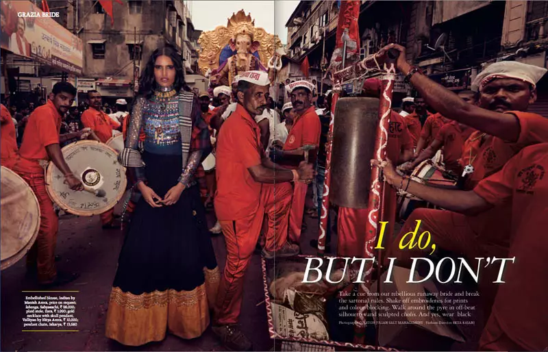 Preeti Dhata Modellen Indiase bruidscouture voor Grazia Spread