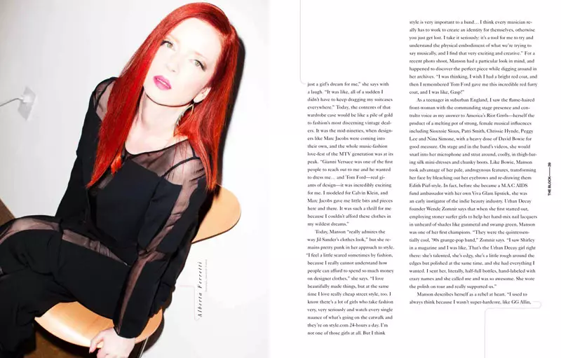 Shirley Manson od Kennetha Cappella za The Block S/S 2012