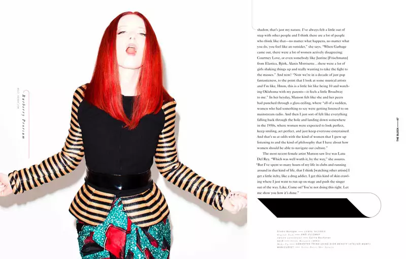 Shirley Manson de Kenneth Cappello por The Block S/S 2012