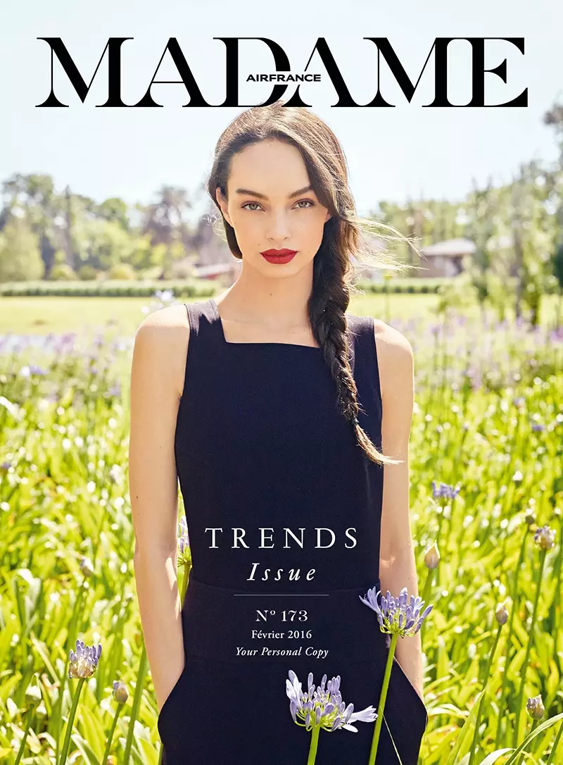 Luma Grothe na portada de Air France Madame de febreiro de 2016