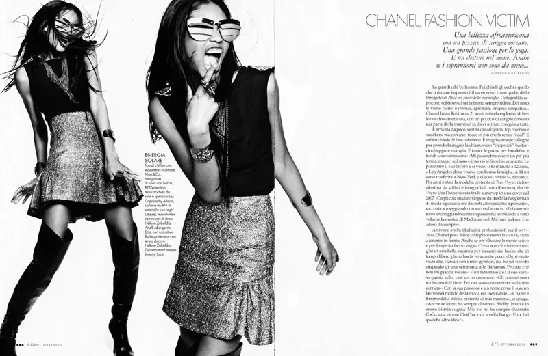Chanel Iman para sa Elle Italia Oktubre 2010 ni Matt Jones