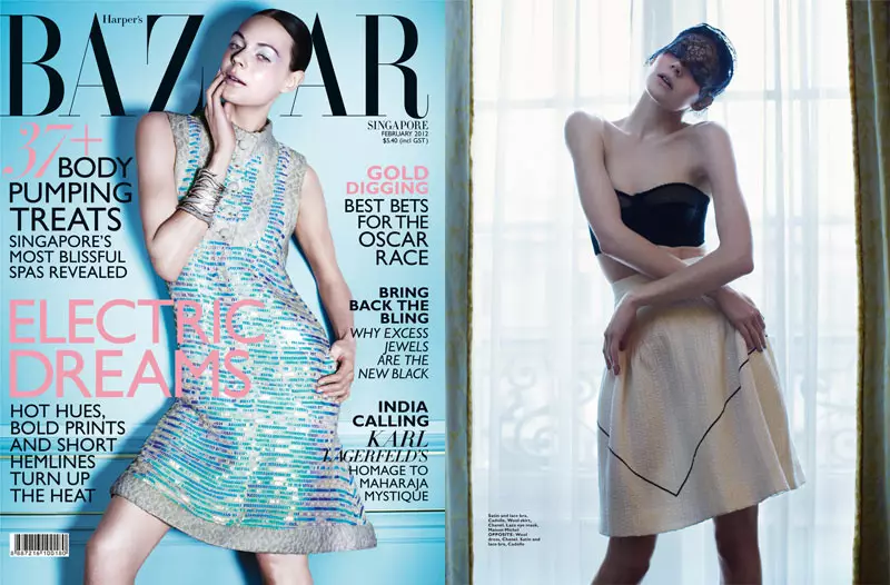 Kinga Rajzak av John-Paul Pietrus i Chanel för Harper's Bazaar Singapore