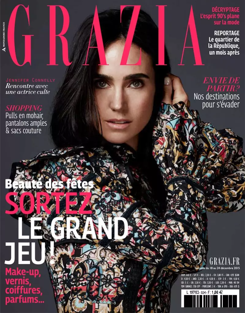 Jennifer Connelly op Grazia Dezember 2015 Cover