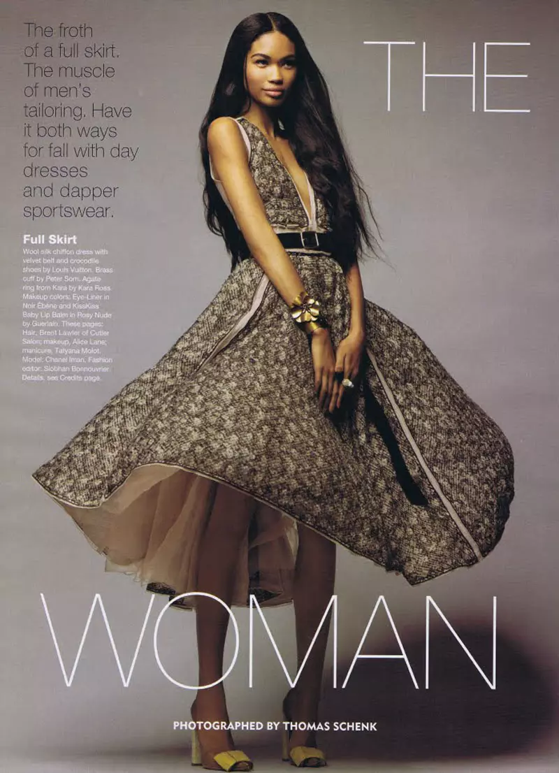 Chanel Iman vir Allure September 2010 deur Thomas Schenk