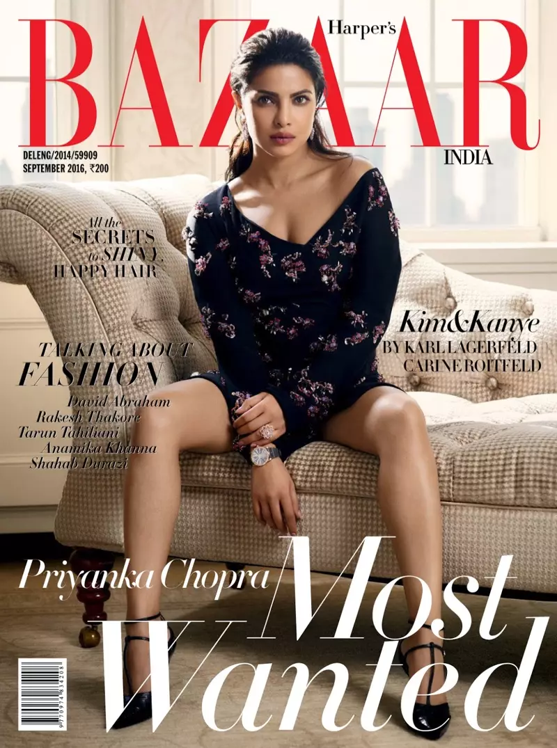 Priyanka Chopra 登上 Harper's Bazaar India 2016 年 9 月封面