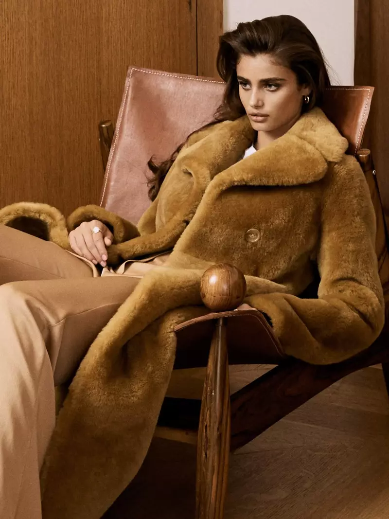 Taylor Hill Models Chic Neutral Fashions for PORTER Edit