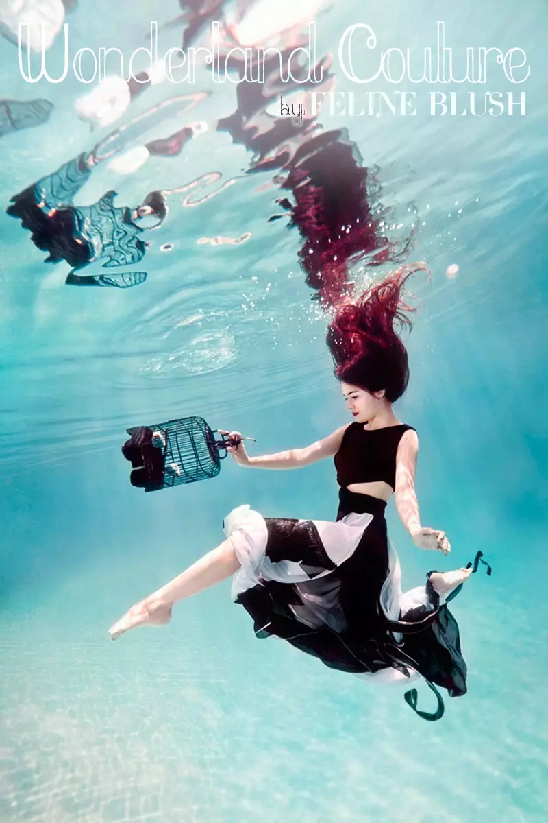 Dem Feline Blush seng 'Wonderland Couture' Kampagne bitt Underwater Imagery vum Ilse Moore