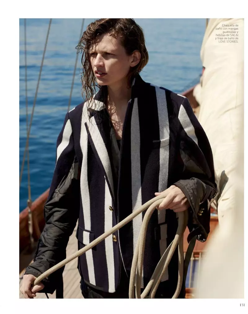 Bette Franke o Nka Mokhoa oa Nautical bakeng sa Harper's Bazaar Spain