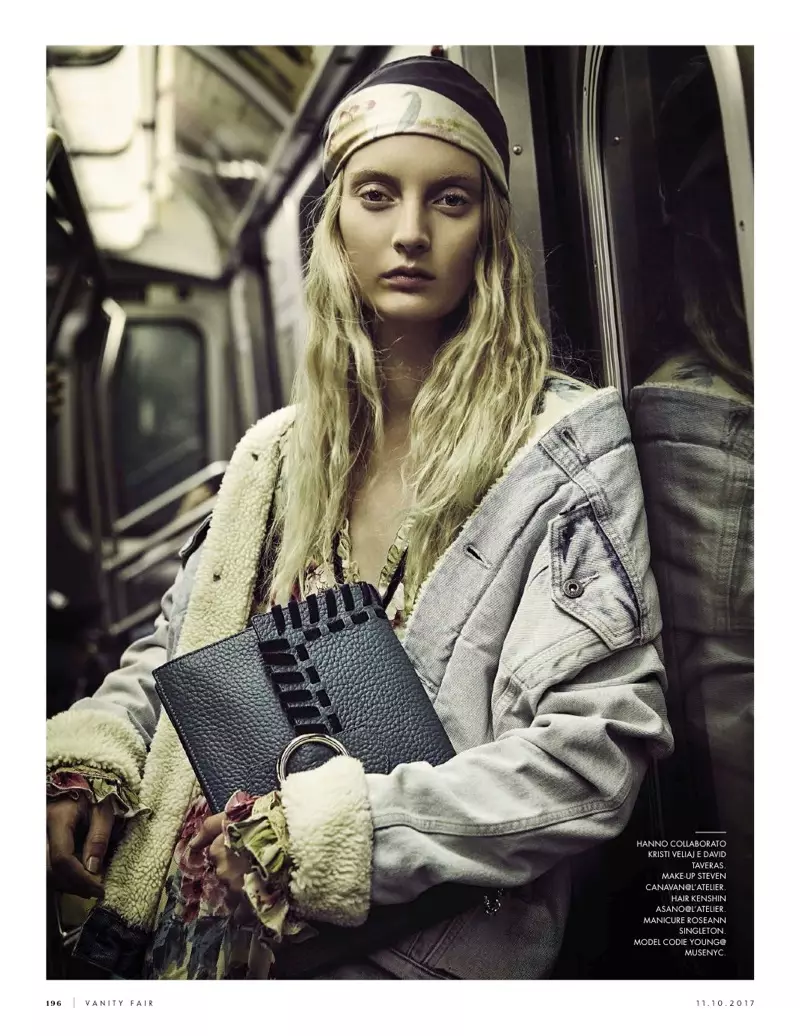 Codie Young dra sjiek stadsstyle in Vanity Fair Italië