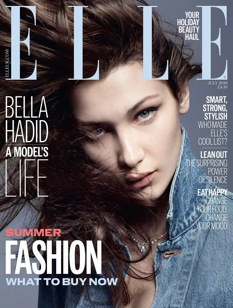 Bella Hadid na naslovnici ELLE UK julija 2016