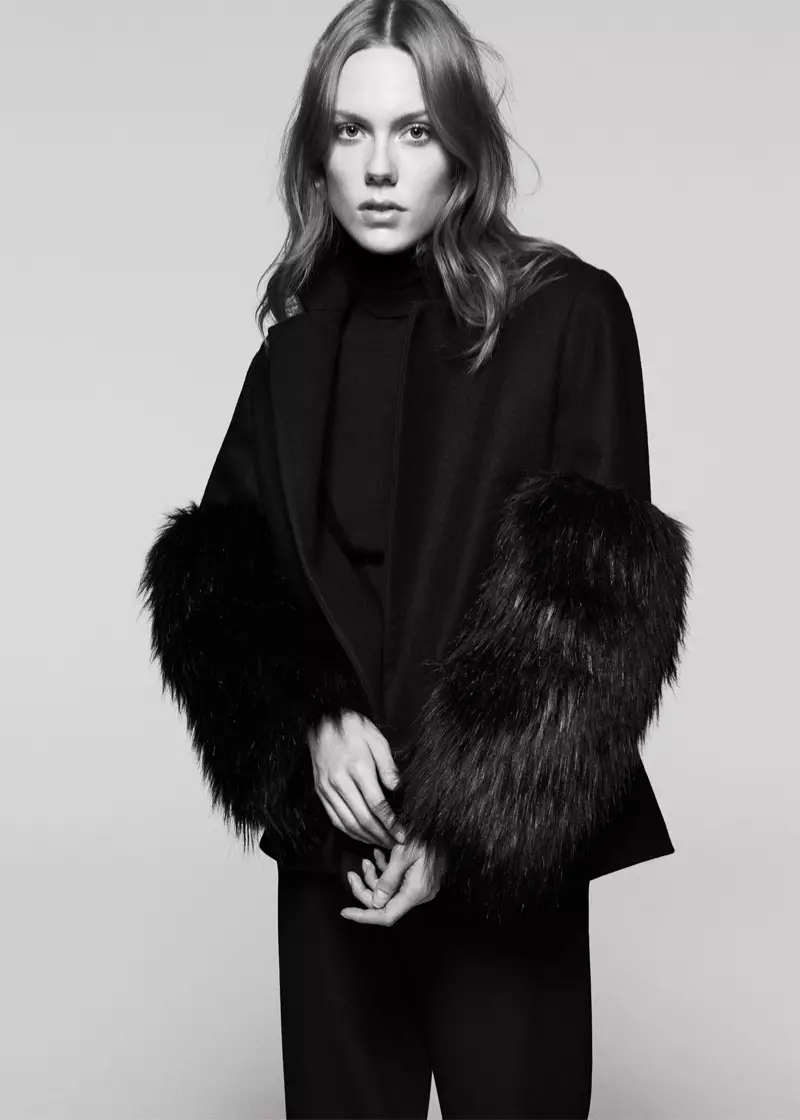 Zara contrasting Faux Fur Blazer