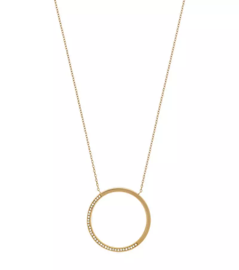 Michael Kors Pave Gold Tone Pendant Necklace