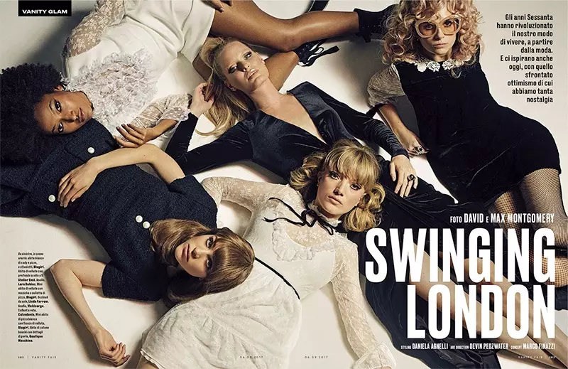 Lottie Moss & Lou Schoof Channel Swinging Style 60's in Vanity Fair Italy