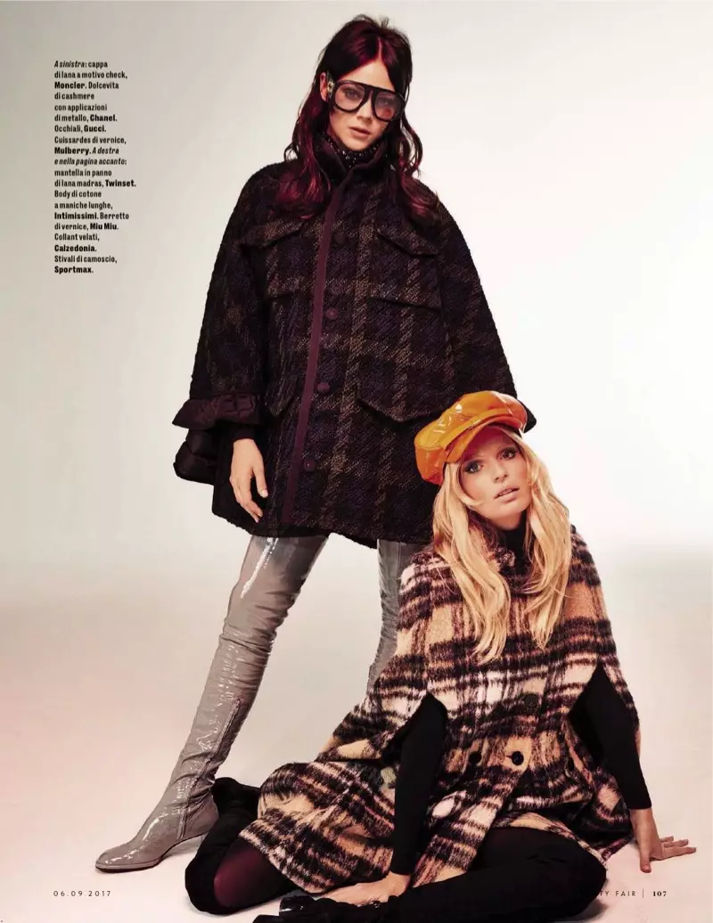 Lottie Moss & Lou Schoof ikanni Swinging 60's Style in Vanity Fair Italy