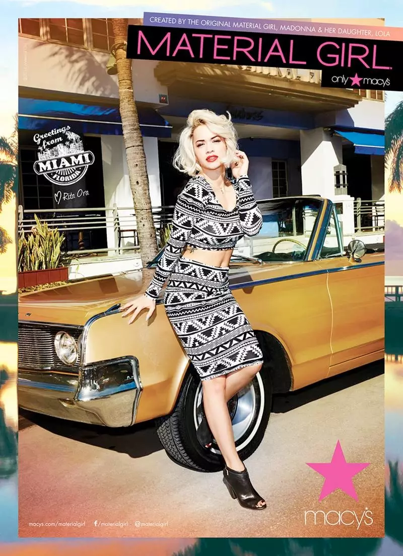 Rita Ora leva Miami para os anúncios de primavera de 2014 da Material Girl