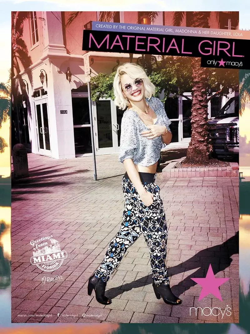 Rita Orak Miami hartzen du Material Girl's Spring 2014 iragarkietarako