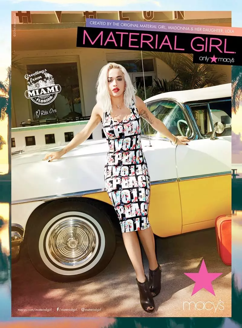 ریتا اورا برای تبلیغات بهار 2014 Material Girl's Miami را انتخاب کرد