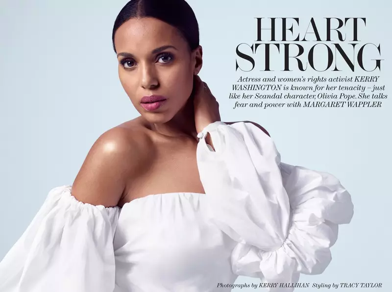 Kerry Washington pózuje vo vyleštených vzhľadoch pre The Edit