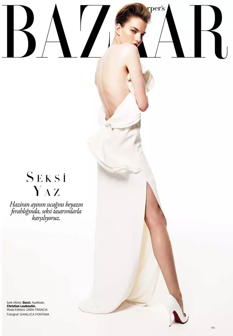 ჯანლუკა ფონტანას ლინზები მარიკე შიმელი Harper's Bazaar-ისთვის თურქეთი 2013 წლის ივნისის ყდა