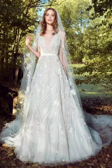 Ọdịda nke Zuhair Murad Bridal 2019 na-egosipụta uwe elu igwe