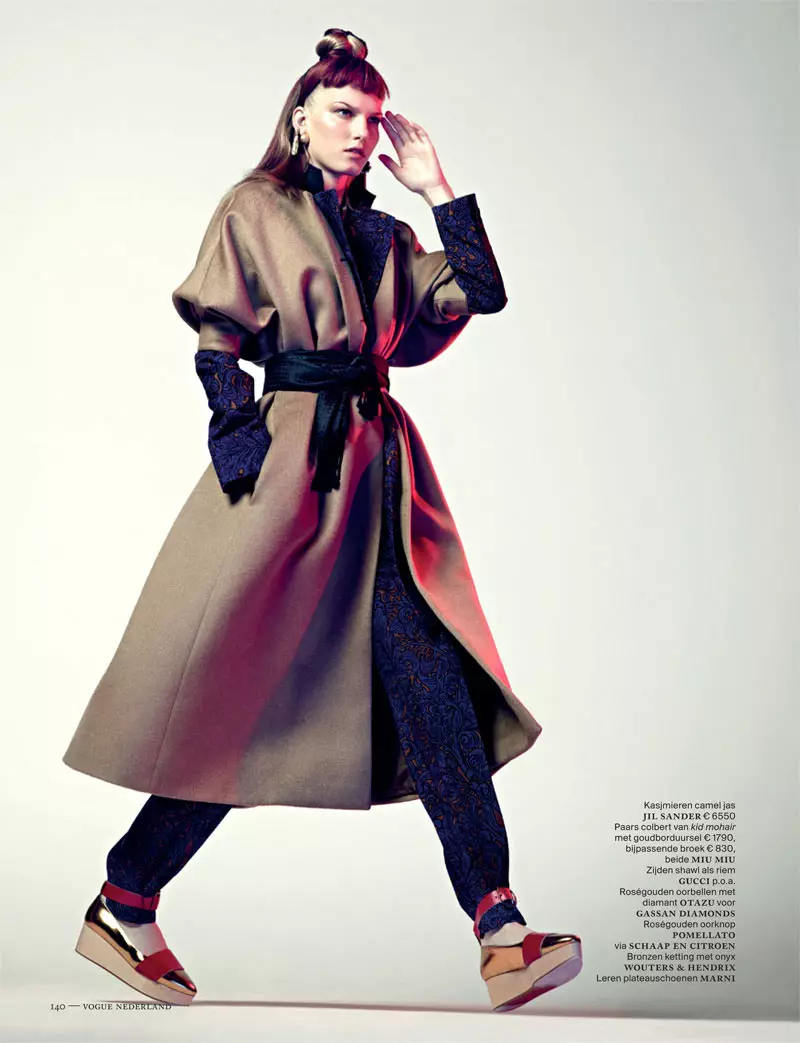 Marique Schimmel Sports Eastern-Inspired Style for Vogue Netherlands September 2012 by Marc de Groot