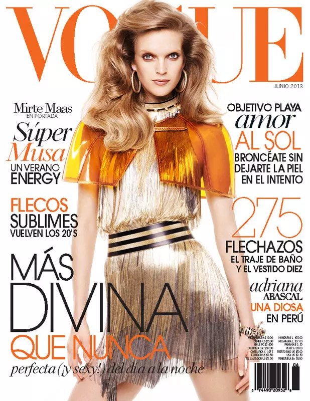 Mirte Maas ialah Retro Chic untuk Cerita Muka Depan Vogue Latin America pada Jun 2013