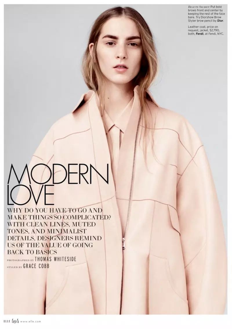 Ros Georgiou Sports Minimal Luxe para sa Elle US Marso 2013 ni Thomas Whiteside