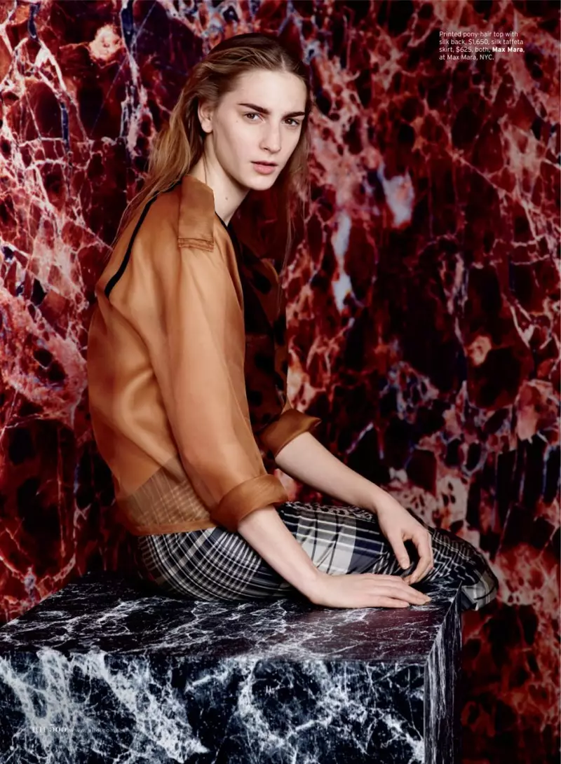 Ros Georgiou Sports Minimal Luxe para sa Elle US Marso 2013 ni Thomas Whiteside