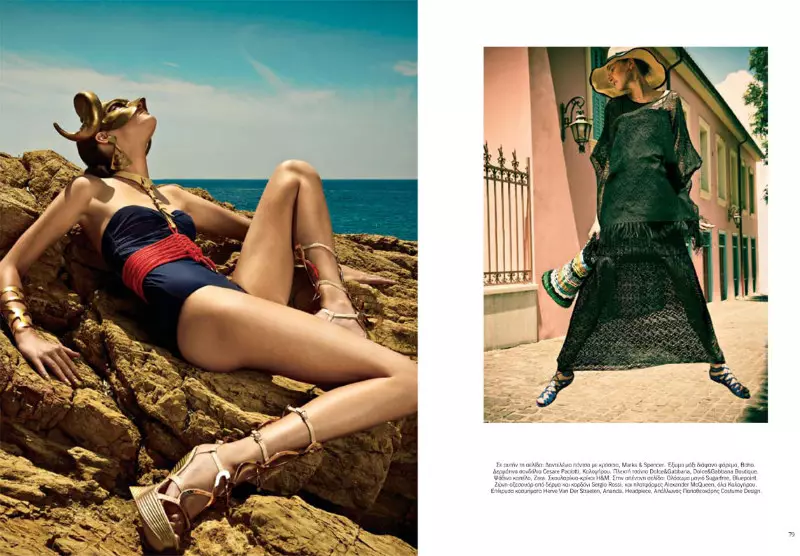 Ros Georgiou medvirker i Vogue Hellas juli 2012 af Thanassis Krikis