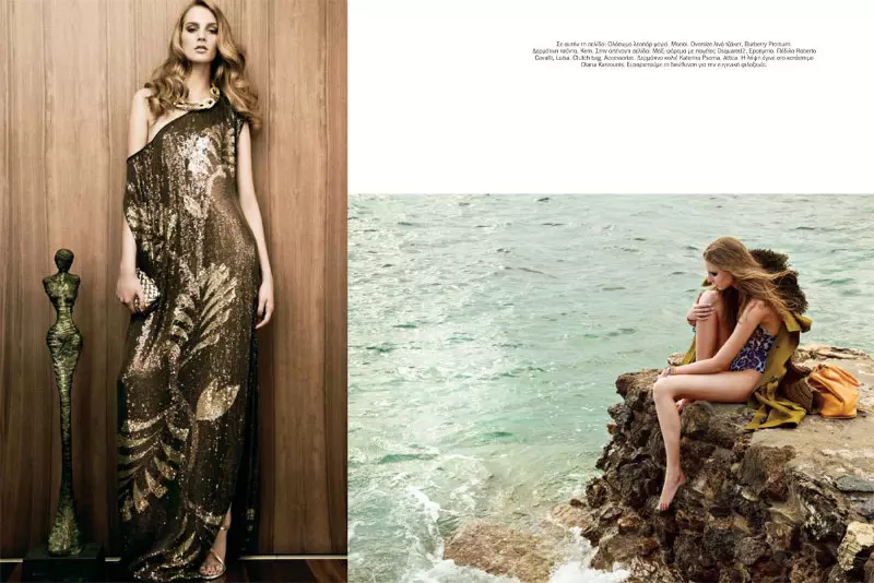 Ros Georgiou protagonista di Vogue Hellas luglio 2012 di Thanassis Krikis