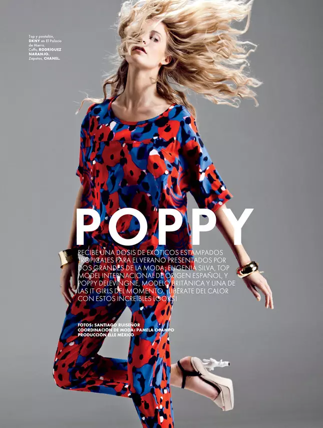 Untwerper Matthew Williamson, Poppy Delevingne en Eugenia Silva Cover Elle Mexico's July Issue troch Santiago Ruiseñor