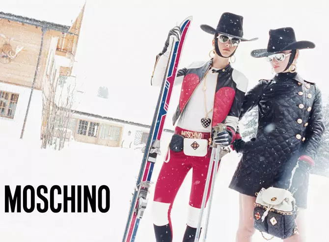Ophelie Rupp & Ymre Stiekema Hit the Slopes for Moschino's Fall 2012 Campaign by Juergen Teller