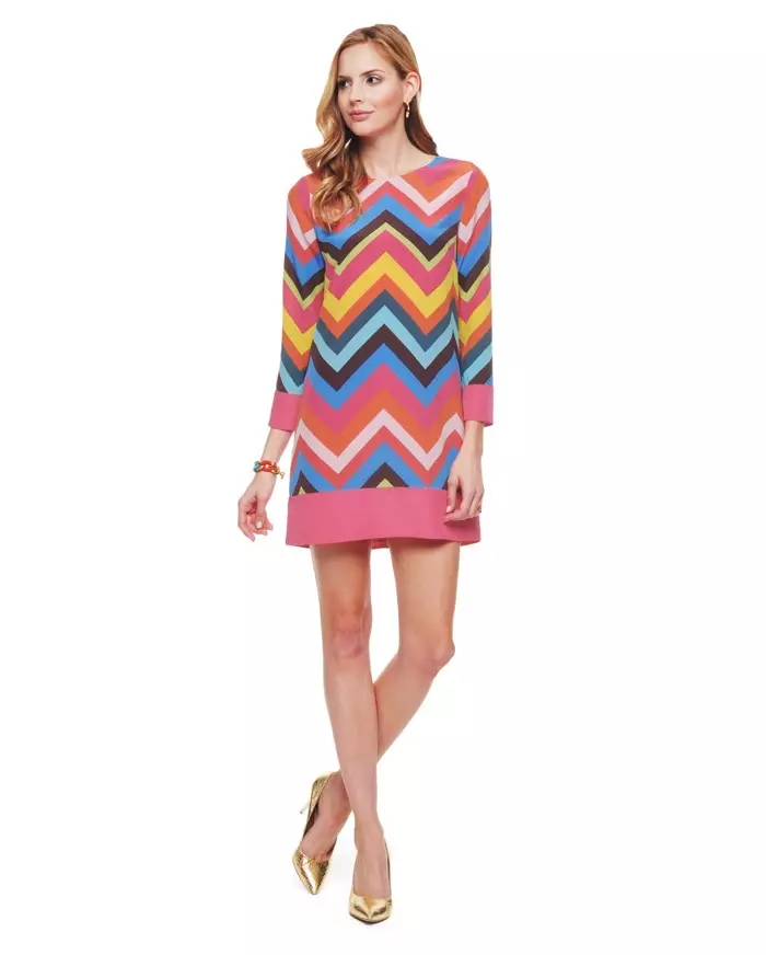 Juicy Couture Silk del Mar Chevron-Kleid