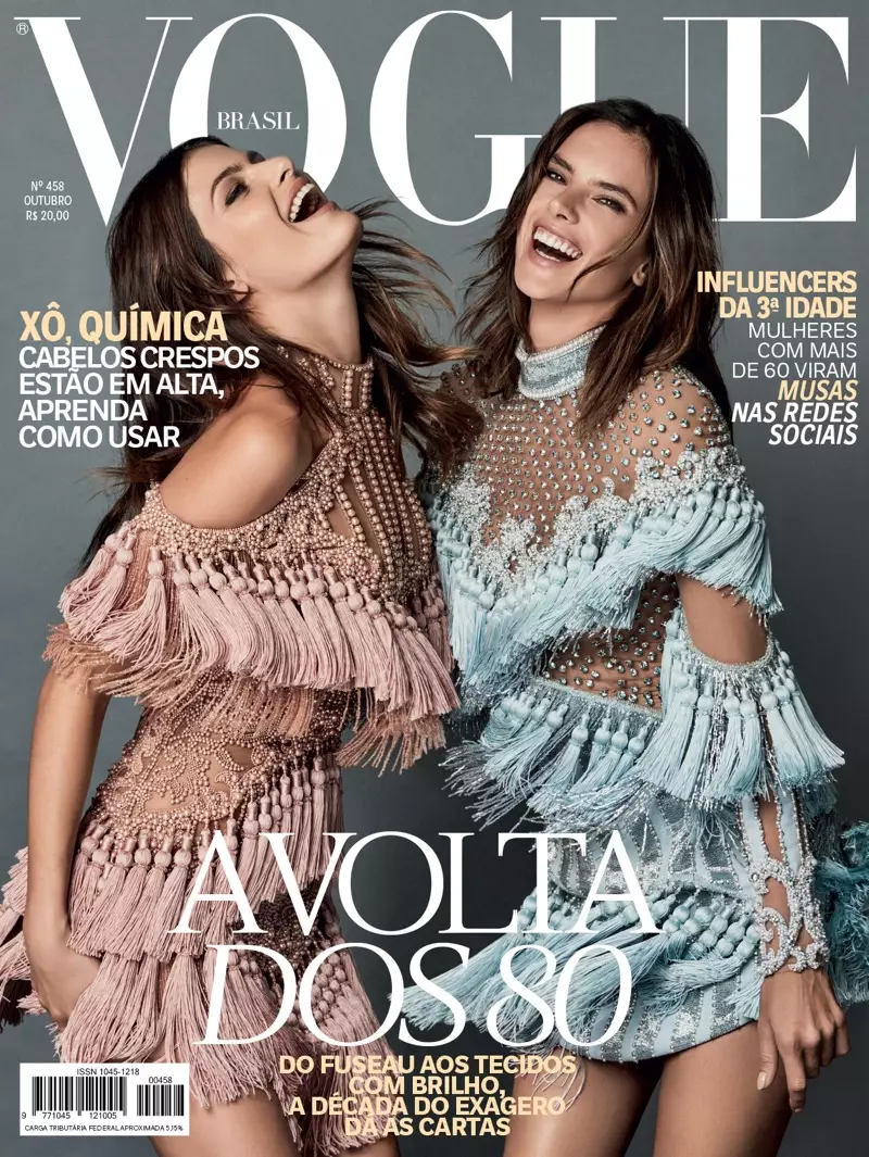 Isabeli Fontana & Alessandra Ambrosio Vogue Brasil 2016 Balmain Foto de Capa