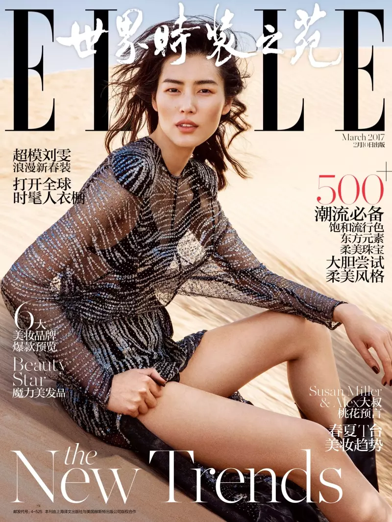 Liu Wen en la portada de marzo de 2017 de ELLE China