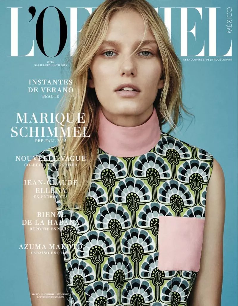 Зоркі Марыке Шымель у L'Officiel Mexico у ліпені/жніўні 2015 года