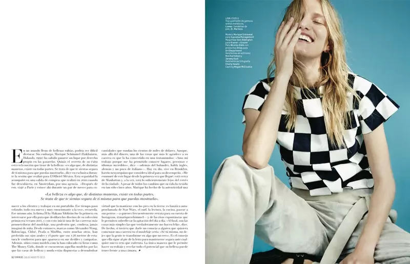 2015 ජූලි/අගෝස්තු කලාපය L'Officiel Mexico හි Marique Schimmel තරු