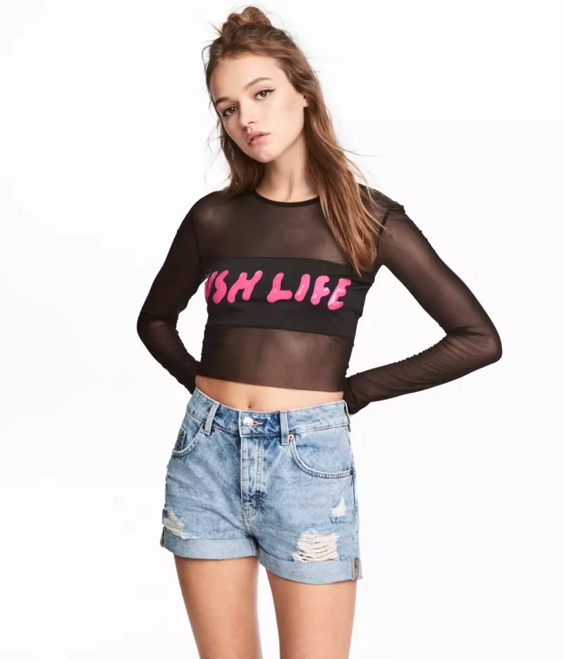 Zara Larsson x H&M Top Mesh Pendek $24,99