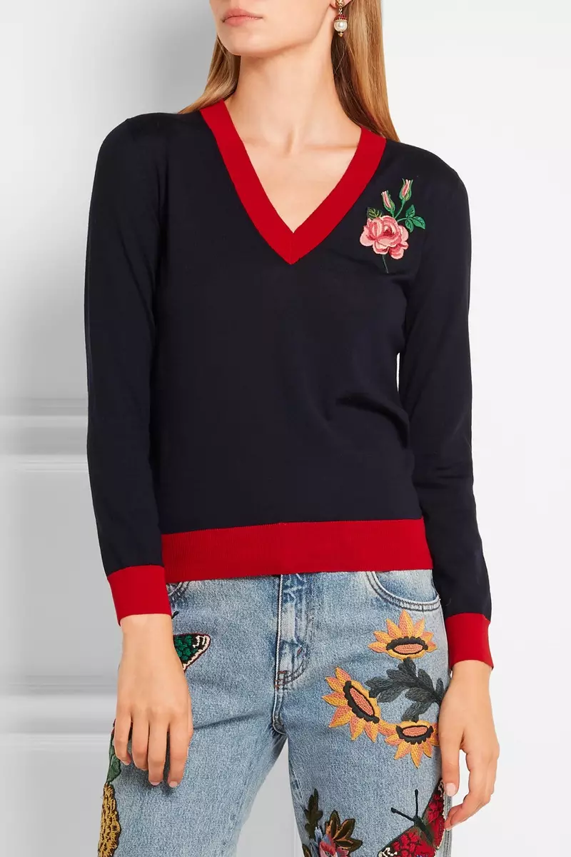 Sweater Wol Merino Bordir Gucci