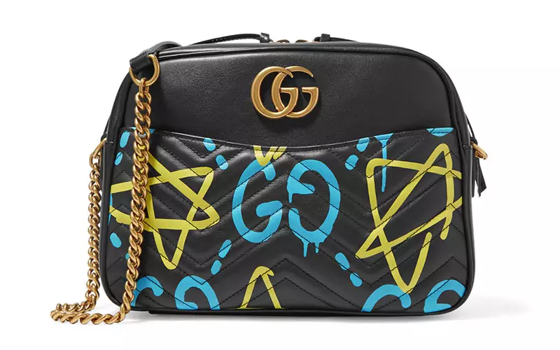 GucciGhost Printed Leather Shoulder Bag