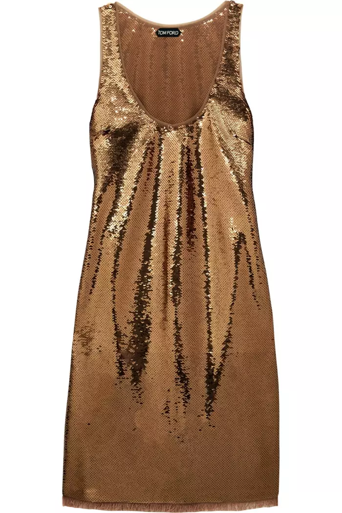 Tom Ford Sequined Stretch Tulle Mini Dress