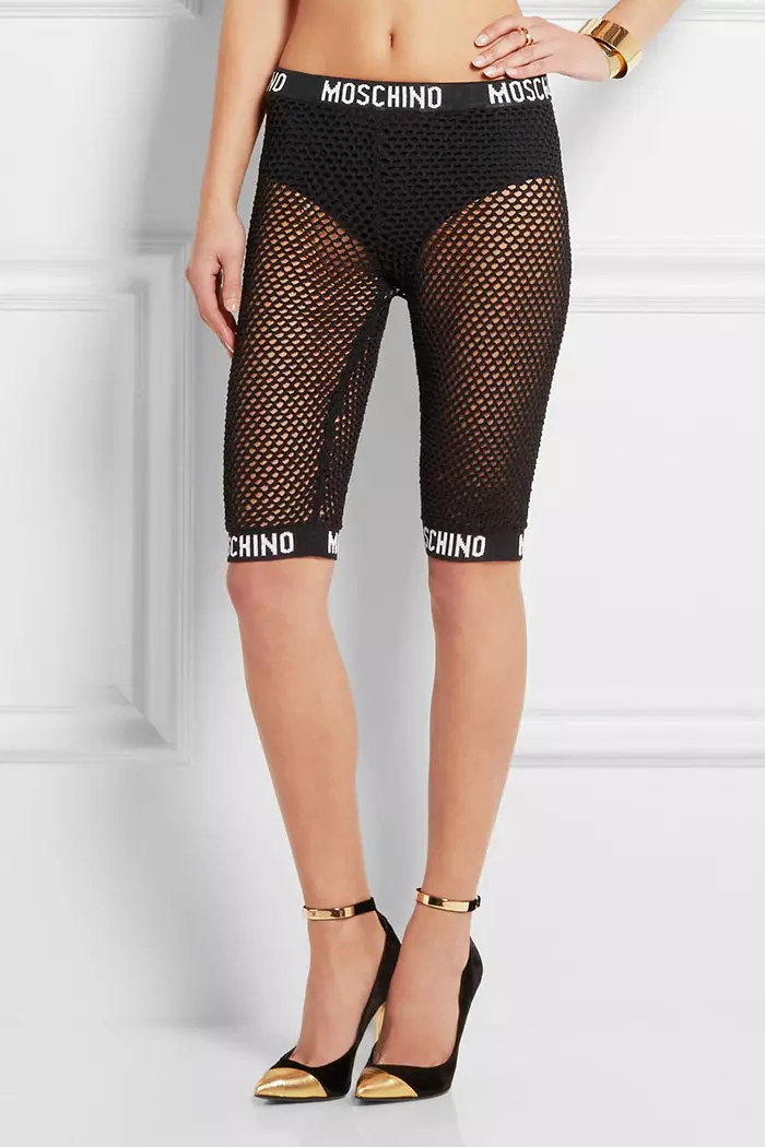 කළු පාටින් Moschino Cotton Mesh Shorts