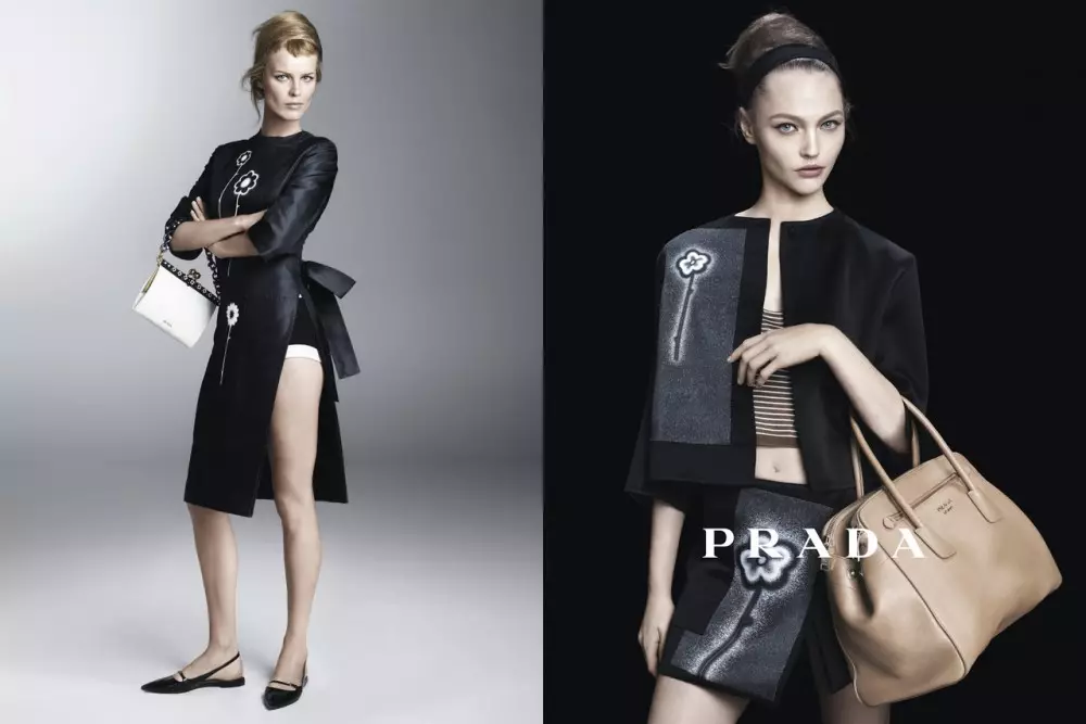 Sasha Pivovarova, Raquel Zimmermann, Eva Herzigova, Amber Valletta an anerer Star an der Prada's Spring 2013 Campaign vum Steven Meisel