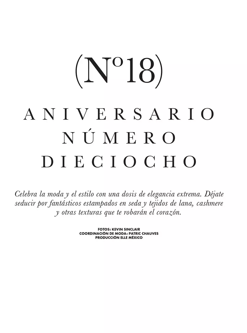 Elle Mexico талғампаз стильдің 18 жылдығын тойлайды, объективі Кевин Синклер