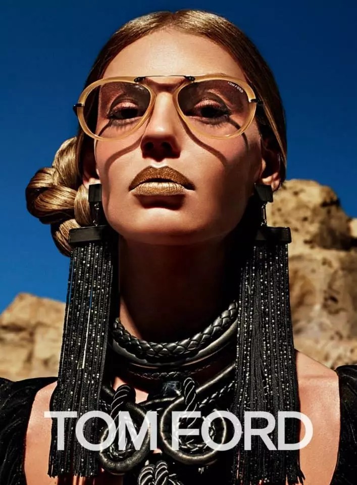 Ondria Xardin "Tom Ford Fall '15" reklamalarida "Oltin"