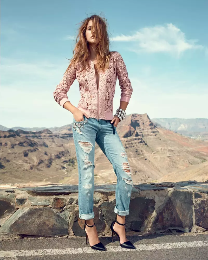 Barbara Palvin di Reklamên Bihara 2014-an de Jeansên Twin Set de Denim Babe ye