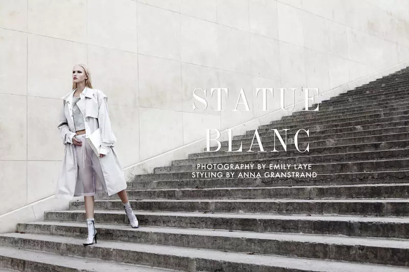 Yulia Lobova โดย Emily Laye ใน "Statue Blanc" สำหรับ Fashion Gone Rogue