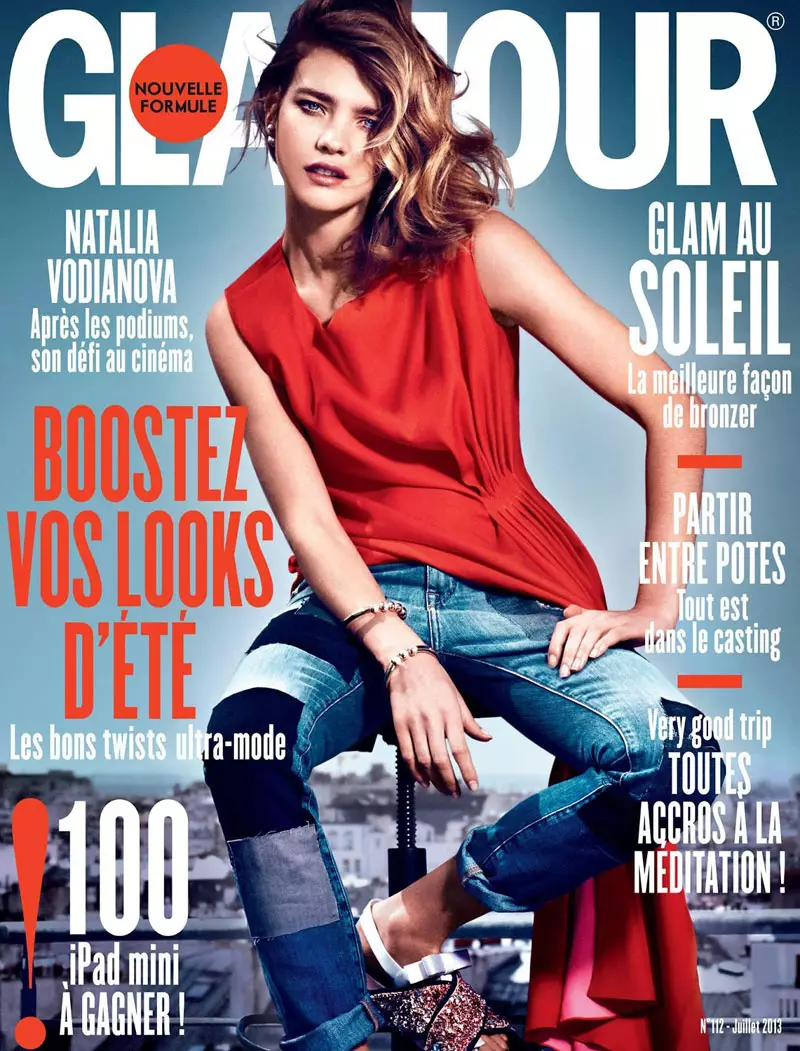 Natalia Vodianova Rocks Mena, Fotsy ary Manga ho an'ny Glamour France Jolay 2013 Cover Story