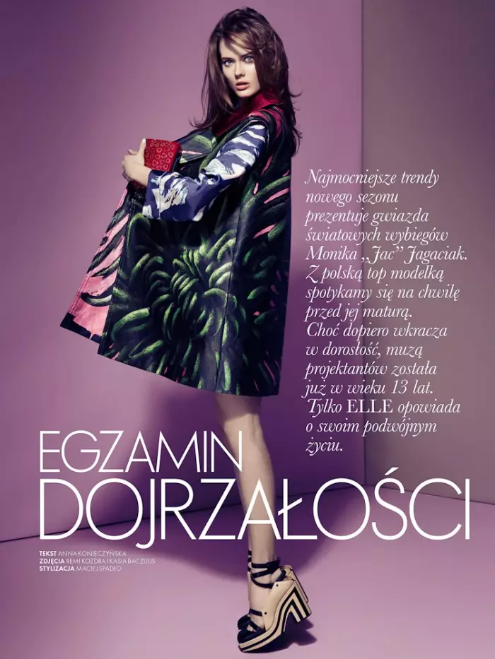 Jac Jagaciak Sports the Spring Collections para Elle Poland março 2013 por Remi Kozdra e Kasia Baczulis