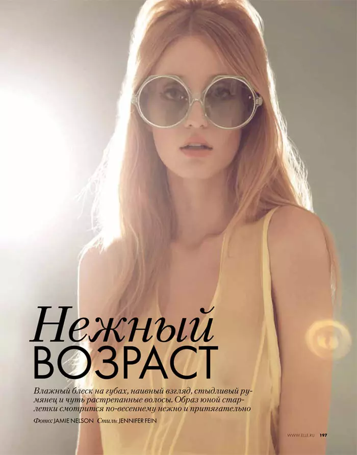 Enya Bakunova de Jamie Nelson por Elle Russia marto 2012